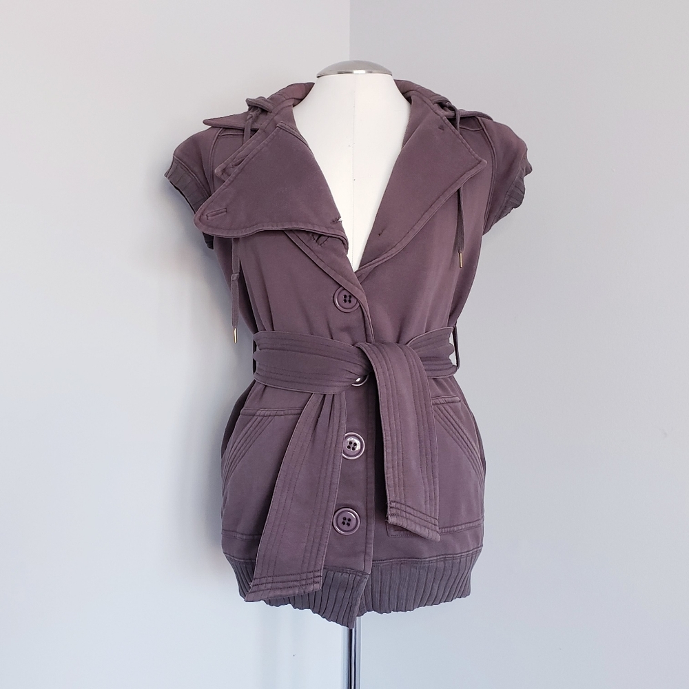 COLLECTIVE CLOTHING European Gray Hooded Cardigan Jacket